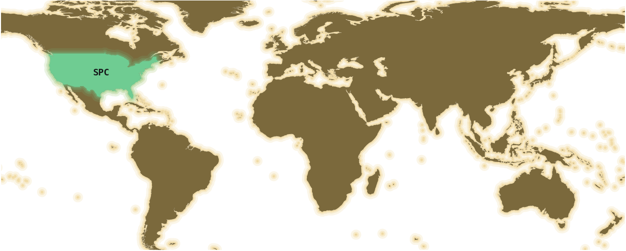 SPC covers the contiguous United States; Anvilcast covers every land region.