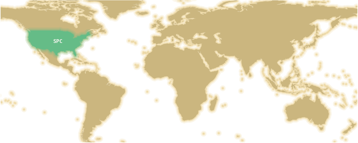 SPC covers the contiguous United States; Anvilcast covers every land region.